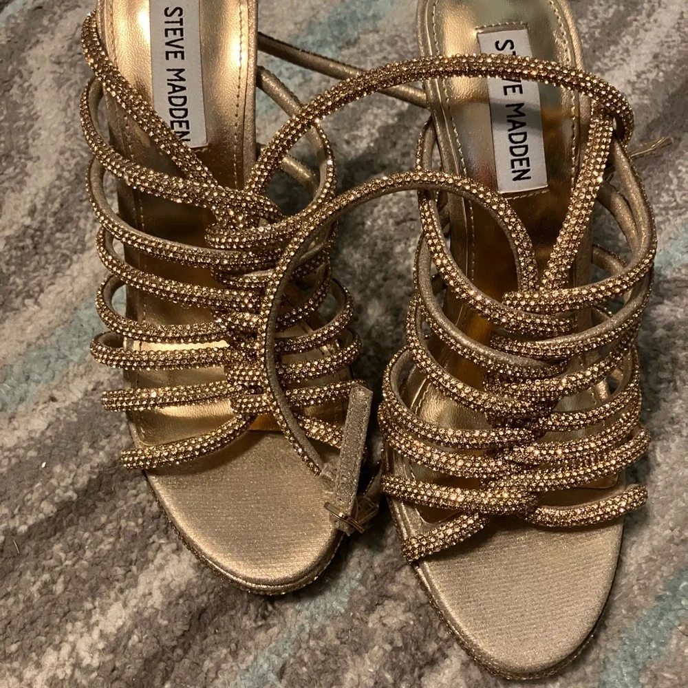 Steve Madden Glittering Gold Strappy Heels